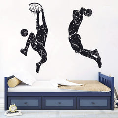 WOYINIS basketball dunk wall decal with dynamic silhouette energizing teens' rooms.