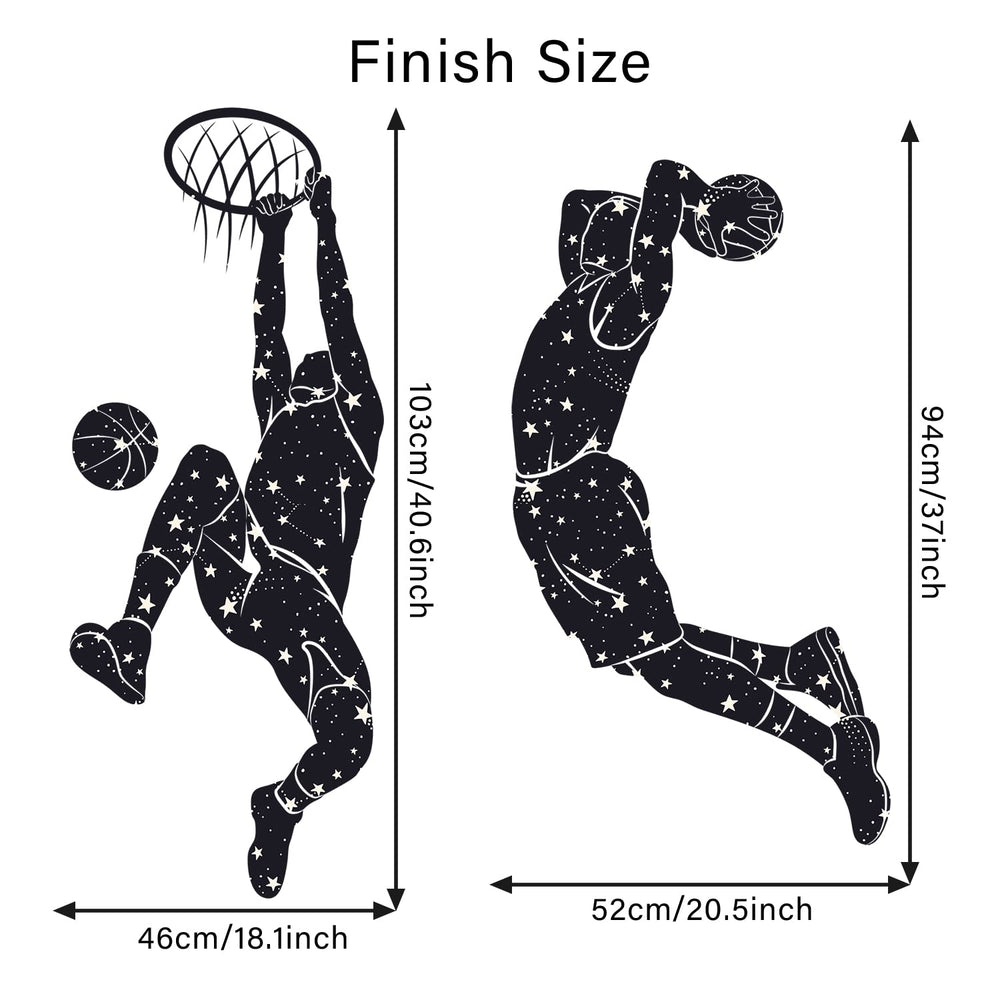 WOYINIS basketball silhouette decal suitable for playrooms and classrooms.