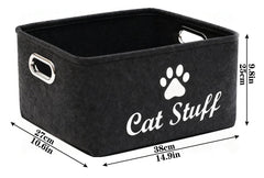 Wpetle cat toy bin in living room demonstrating versatile organization and style.