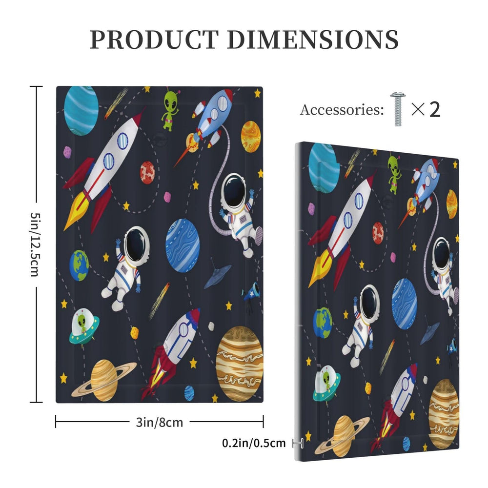 Wpshijia baby room astronaut blue faceplate complements soft lighting and playful bedding.