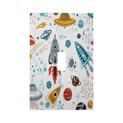 Wpshijia cartoon space rocket switch cover brightens 1-gang walls in kids' rooms