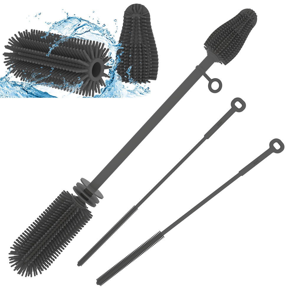 WQSS AOEIU silicone bottle brush with 360-degree cleaning for thorough bottles