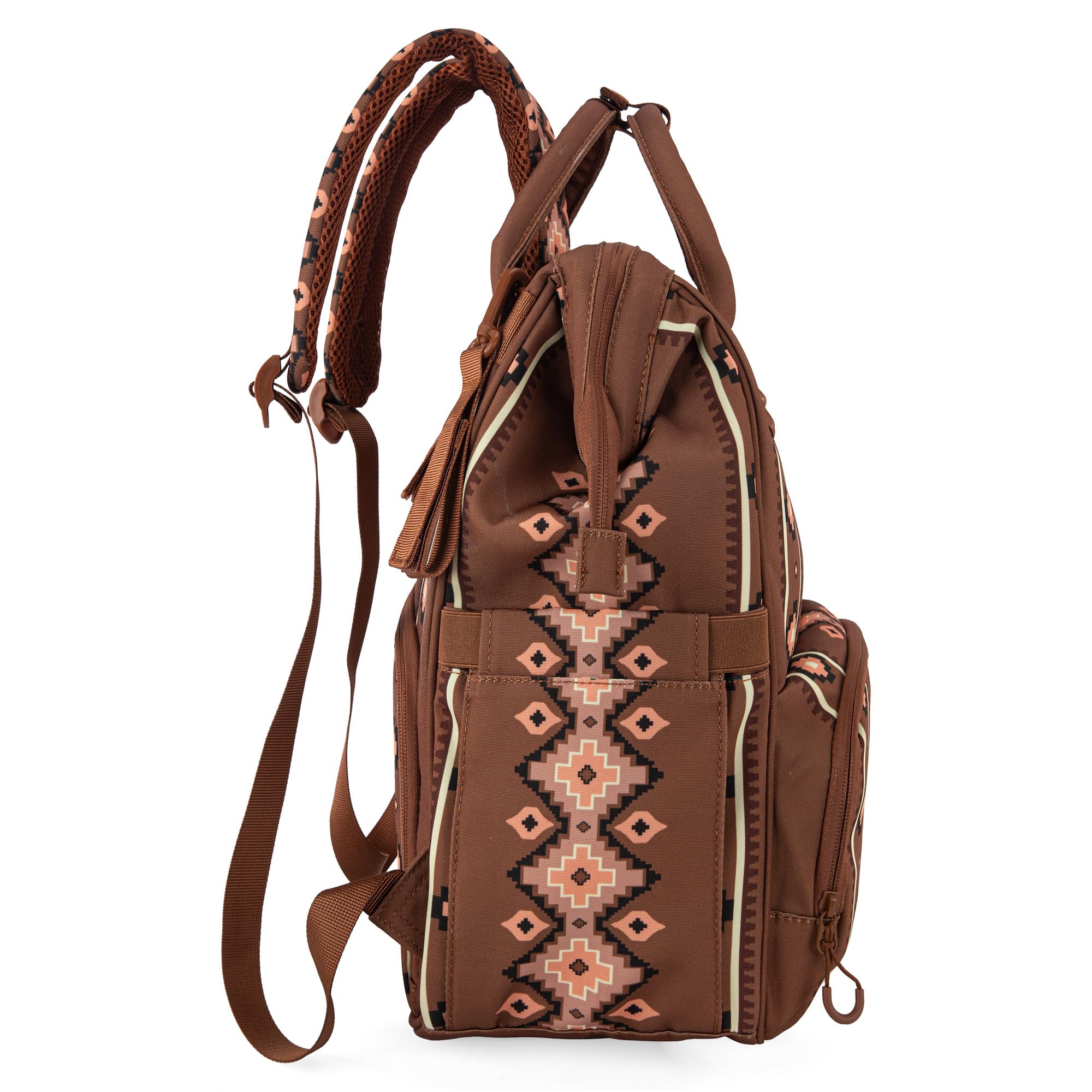 Wrangler Aztec Backpack adjustable-padded-shoulder-straps for comfortable all-day wear.