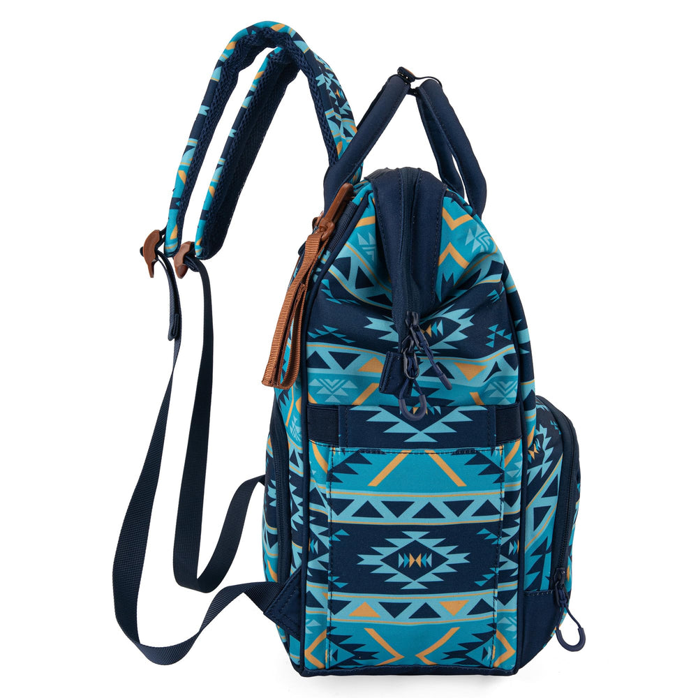 Wrangler Aztec Backpack bottle-pocket detail emphasizes hydration on the go.