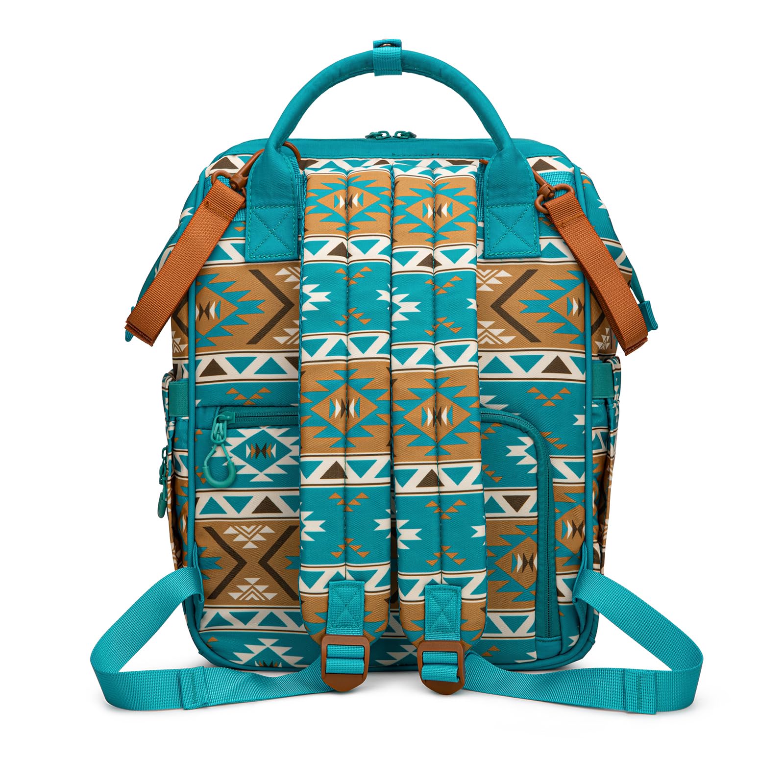 Wrangler Aztec Backpack dimensions 16.5 by 11.5 by 6 inches for compact portability.