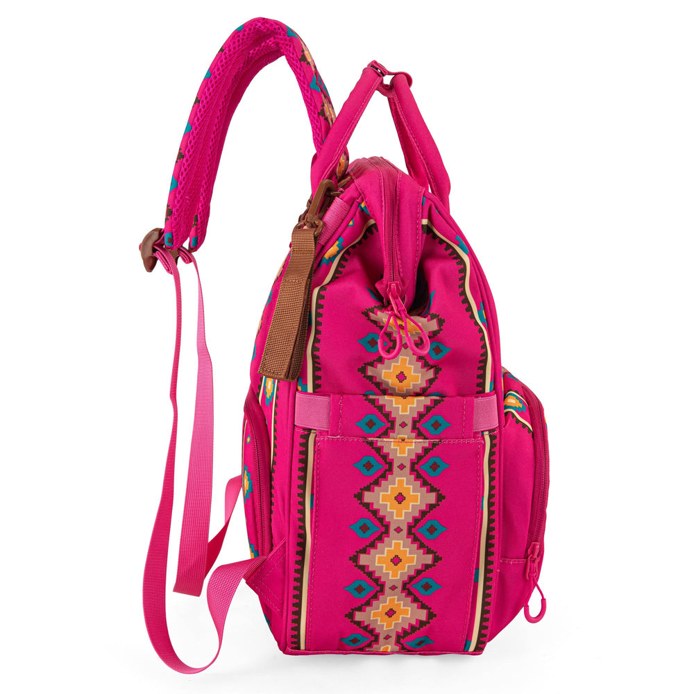 Wrangler Aztec Backpack shows dimensions 16.5 x 11.5 x 6 inches