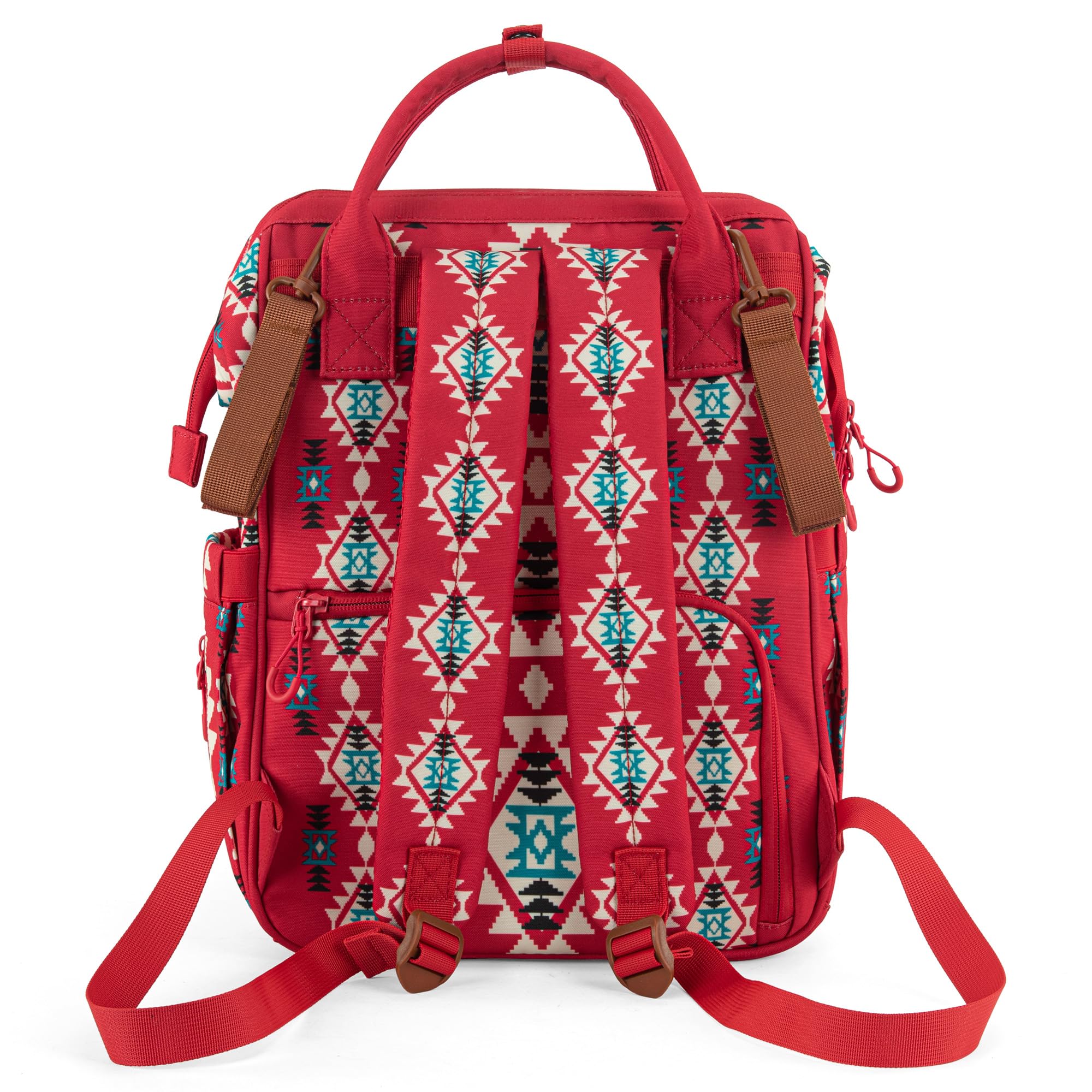 Wrangler Aztec Backpack dimensions show compact yet roomy 16.5 by 11.5 by 6 inches