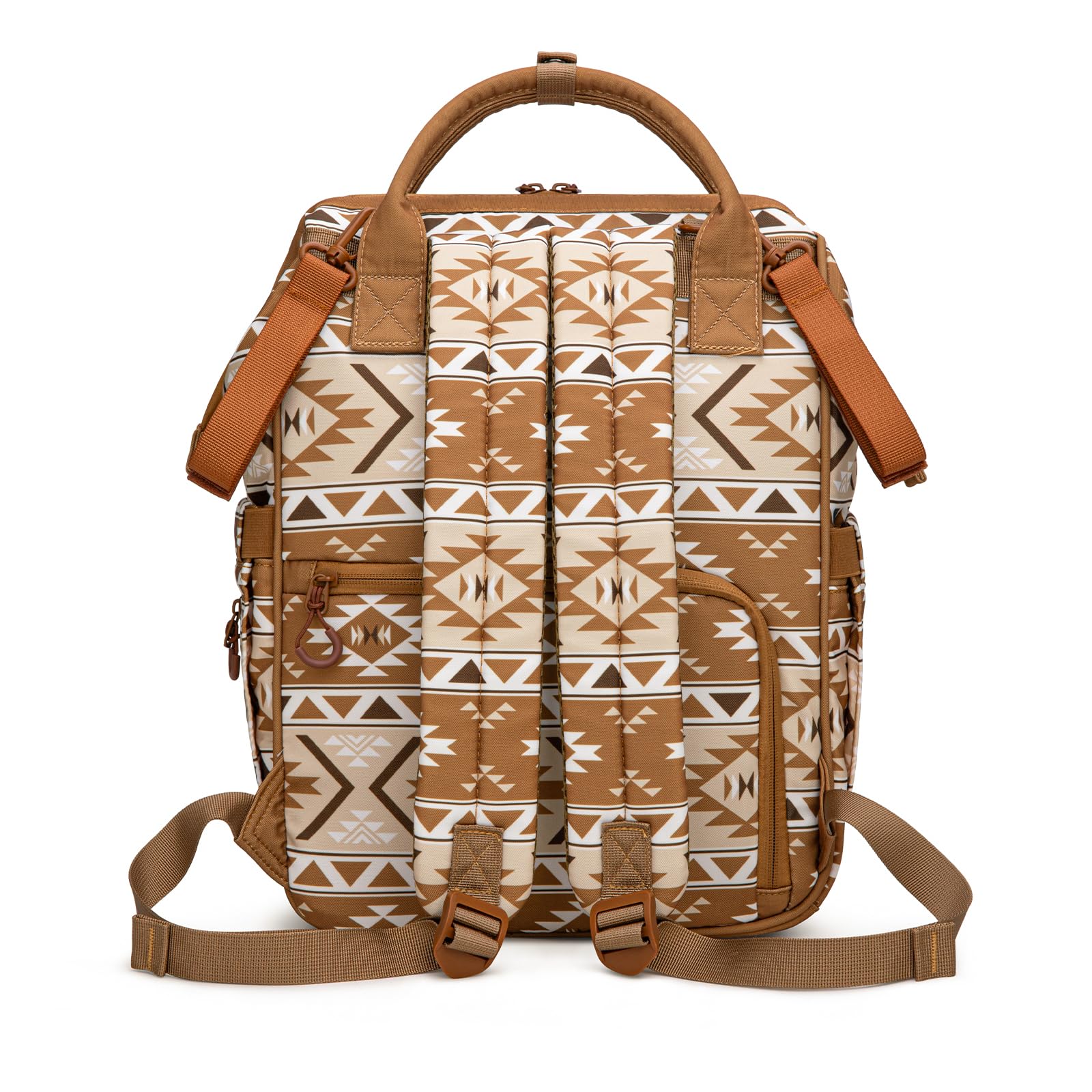 Wrangler Aztec Backpack measures 16.5 by 11.5 by 6 inches.