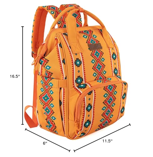 Wrangler Aztec backpack front view highlighting stylish, practical design