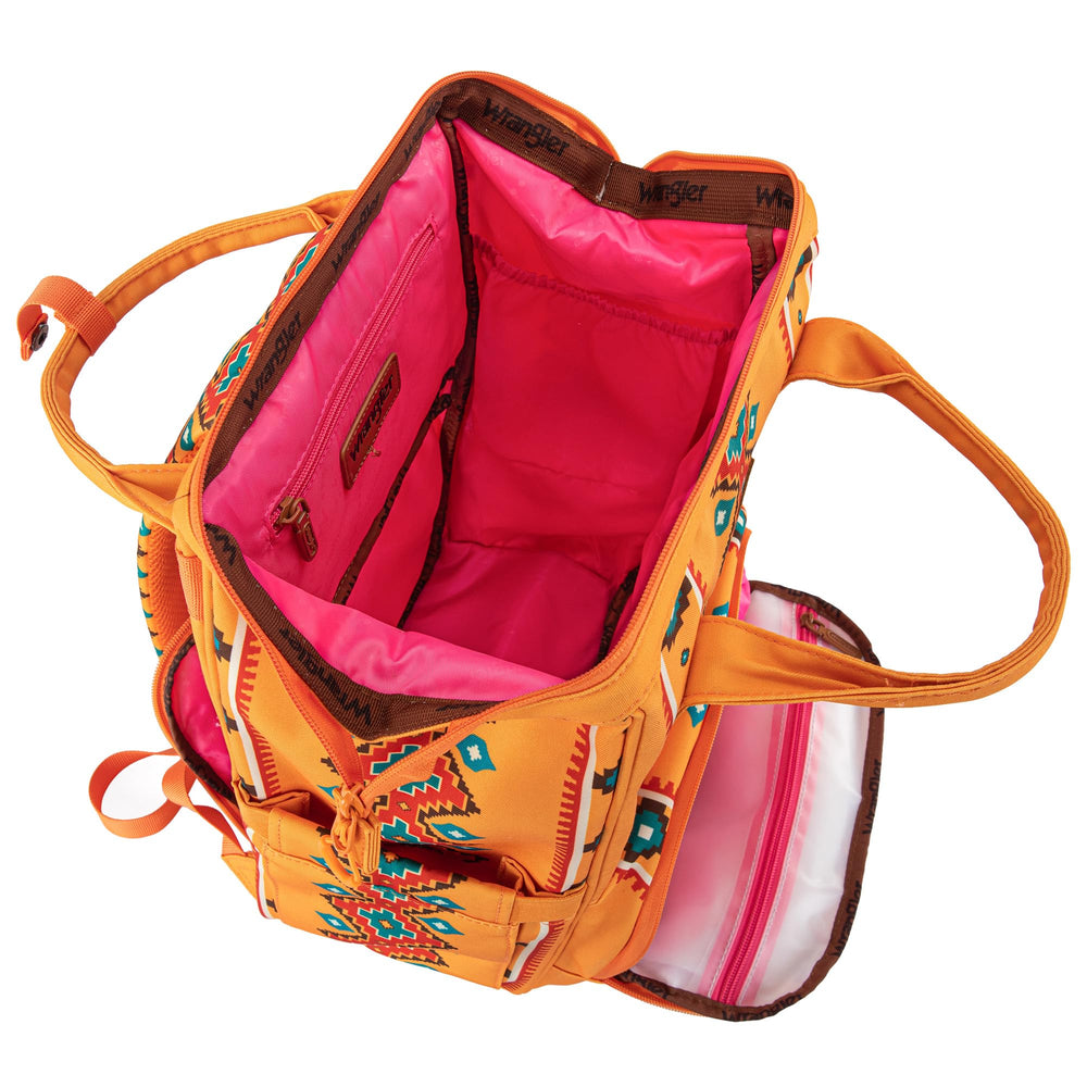 Wrangler Aztec backpack insulated bottle pockets for on-the-go feeding