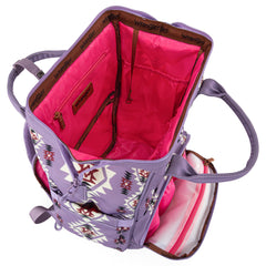 Wrangler Aztec Backpack insulated bottle pockets in action for on-the-go feeds