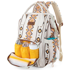 Wrangler Aztec Backpack side-bottle-pocket keeps drinks within easy reach.