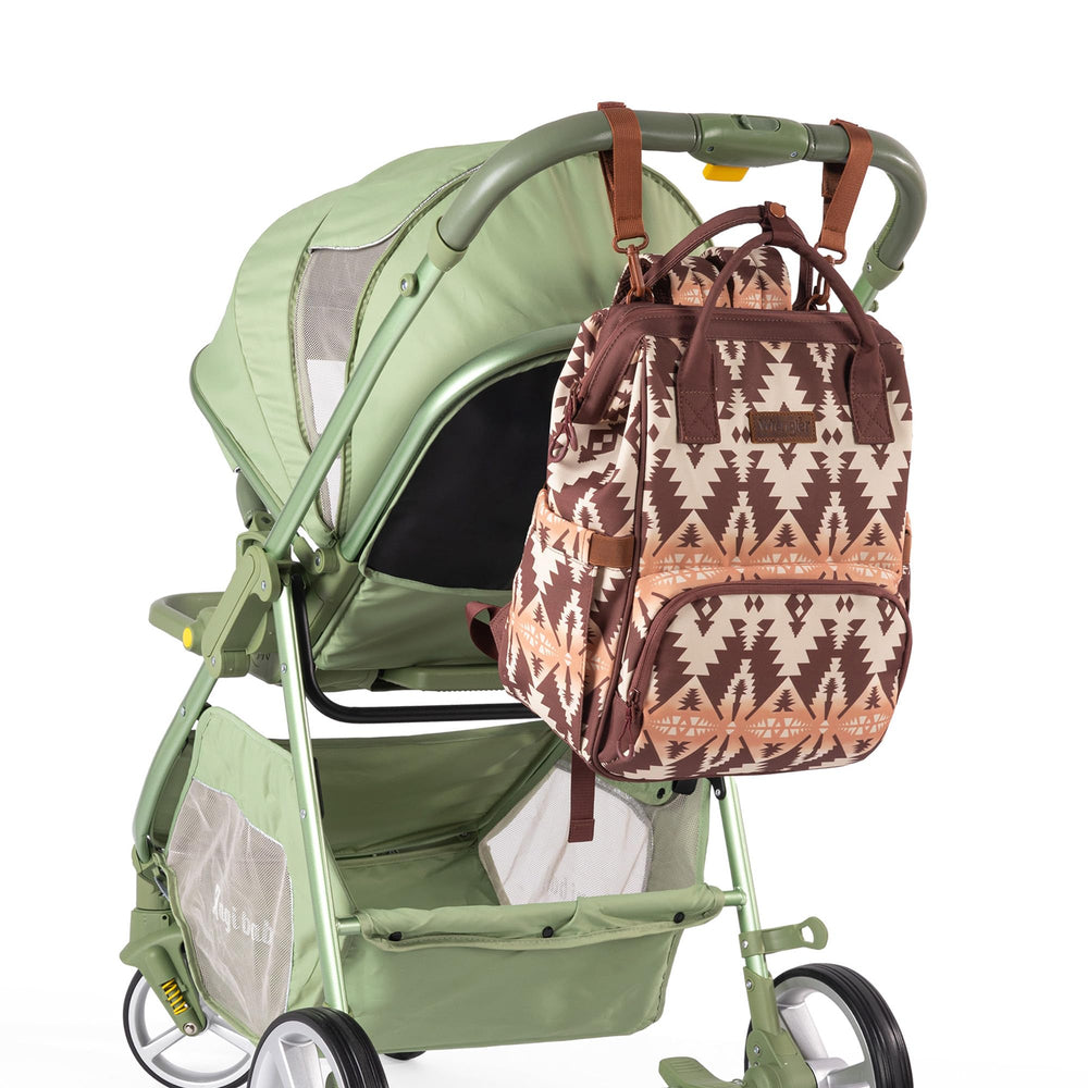 Wrangler Aztec Backpack side bottle pocket for quick access.
