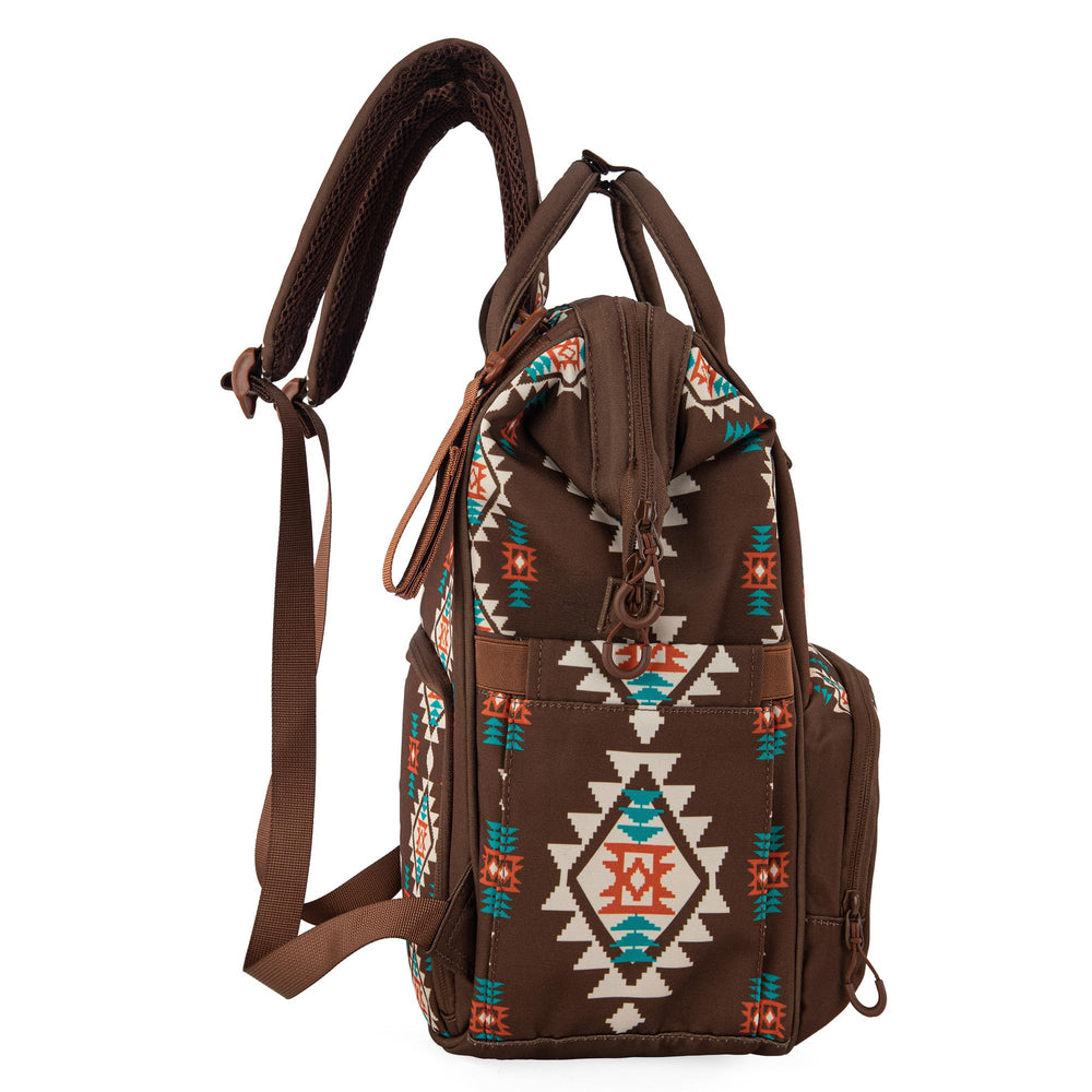 Wrangler Aztec Backpack side pockets for quick access storage