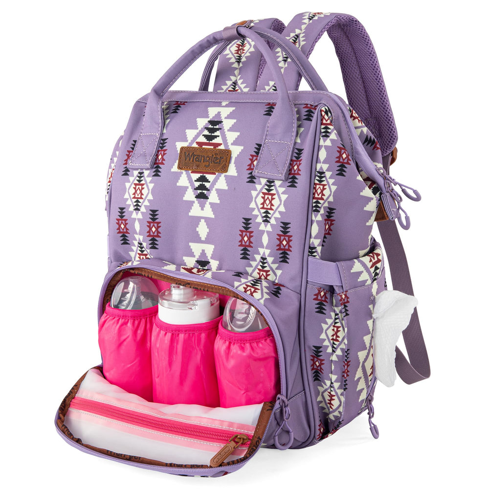 Wrangler Aztec Backpack with stroller strap for hands-free outings