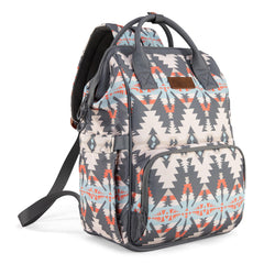 Wrangler Callie diaper bag backpack front view with spacious pockets for on-the-go essentials