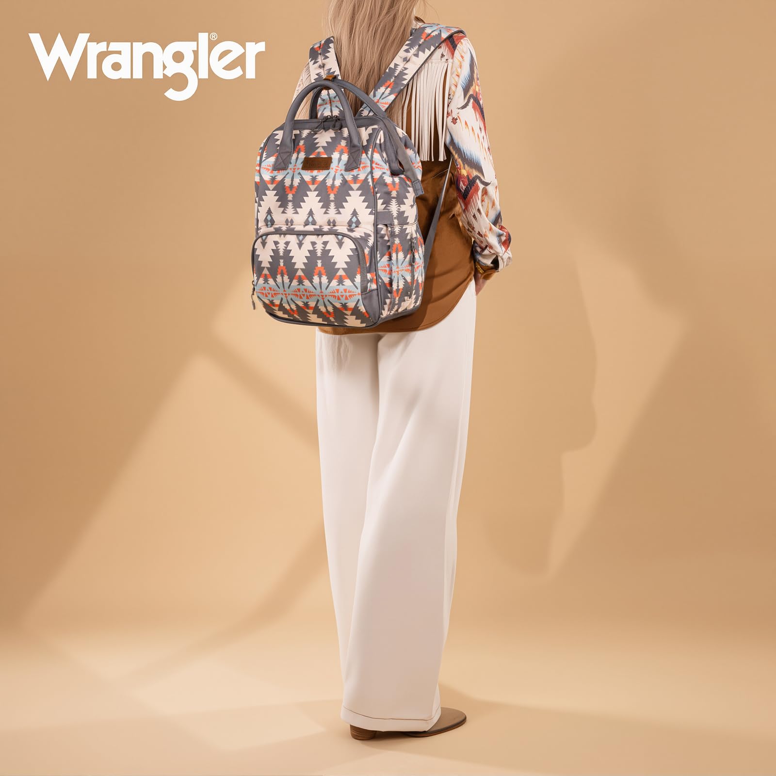 Wrangler Callie diaper bag backpack with stroller straps keeps hands free while shopping