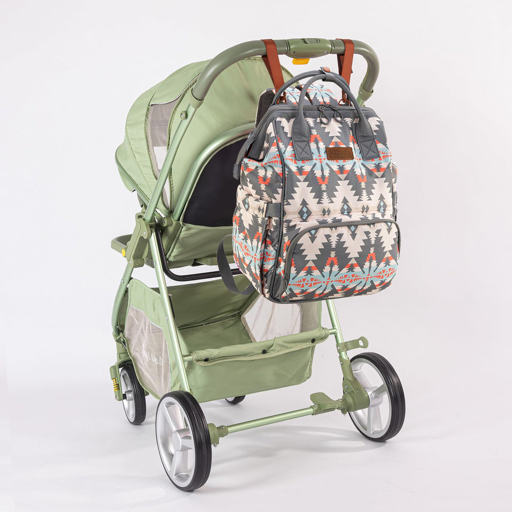 Wrangler Callie diaper bag backpack organized compartments simplify baby gear during outings