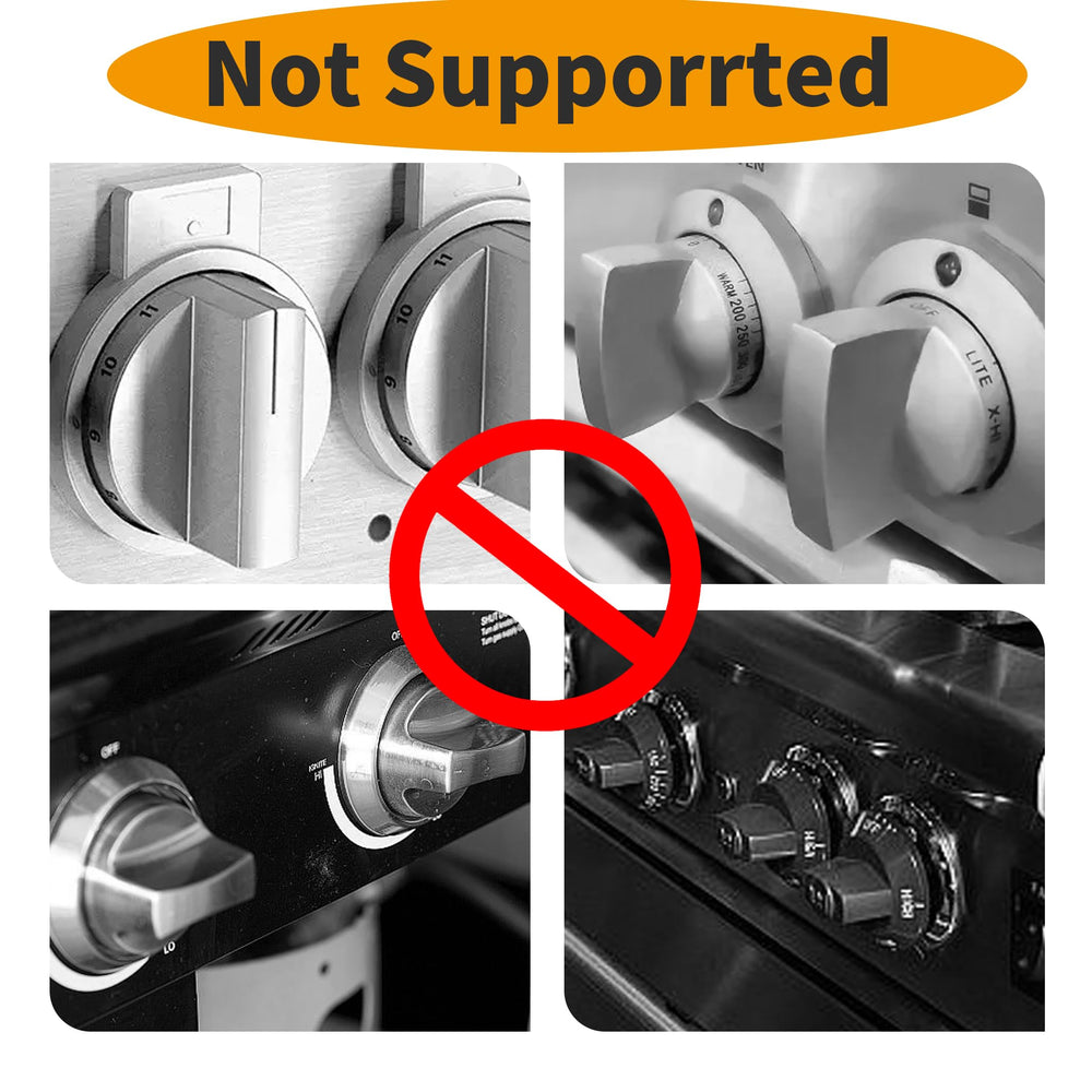 WRICHEAR stove knob safety covers installed on a black stove demonstrate quick protection.