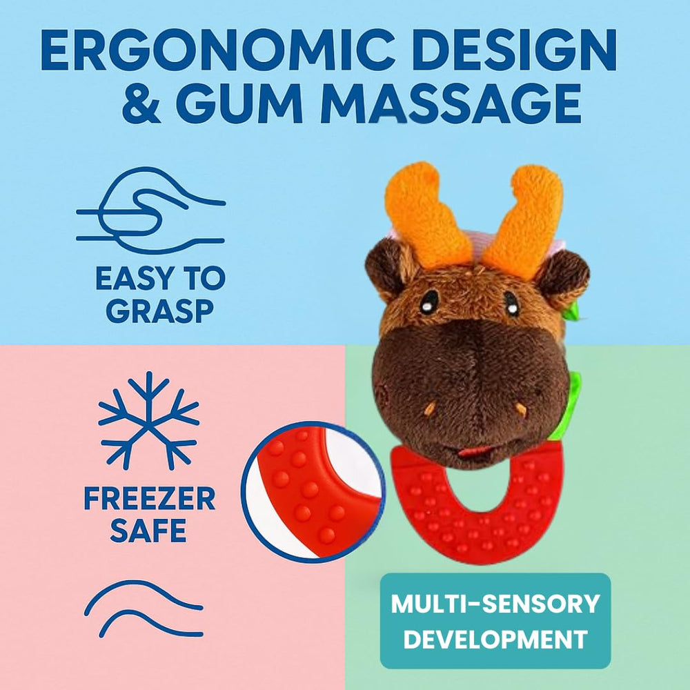Absorbent fabric catches drool, keeping face and clothes cleaner