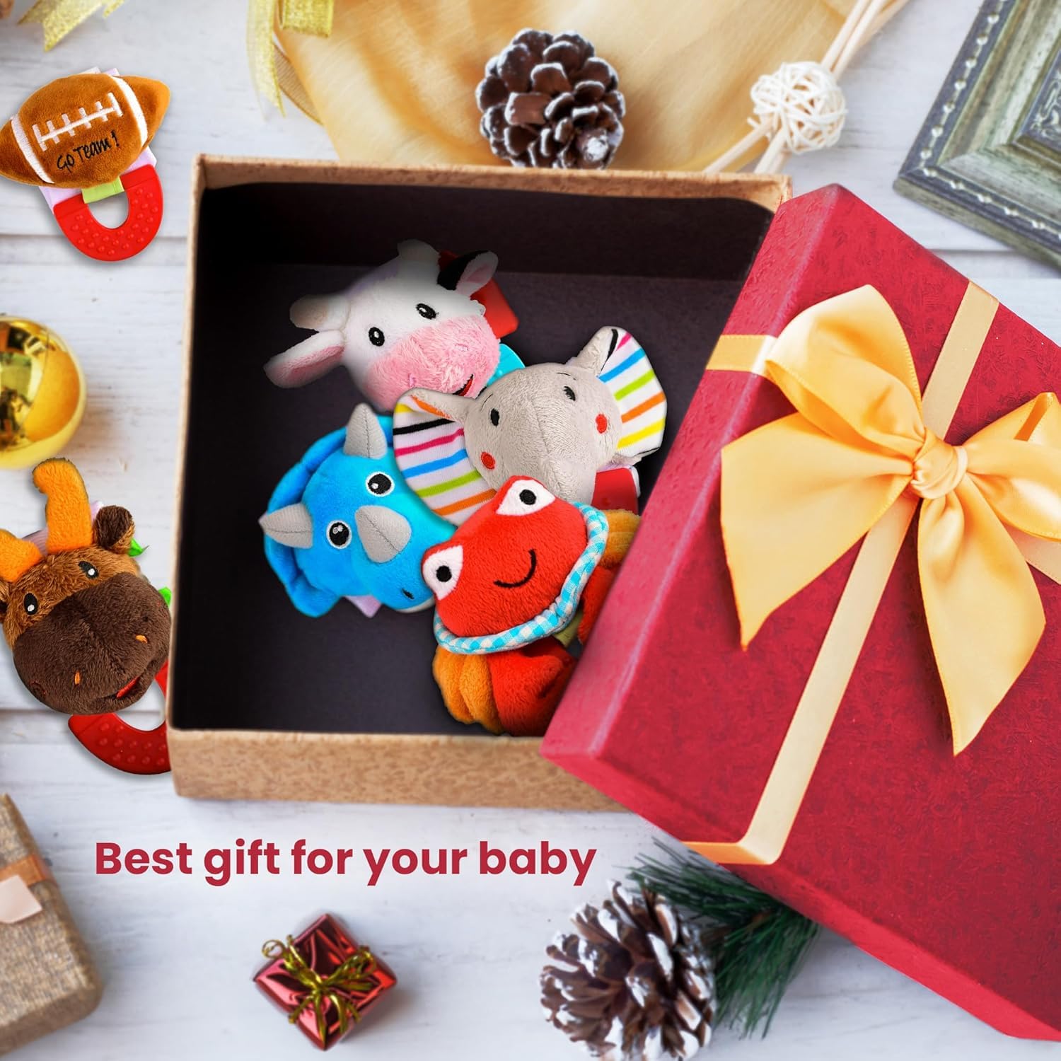 Wristy Buddy award-winning hands-free teether supports on-the-go relief.