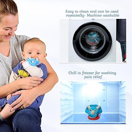 Wristy Buddy teething ring animal-pack visuals keeps baby engaged during soothing.