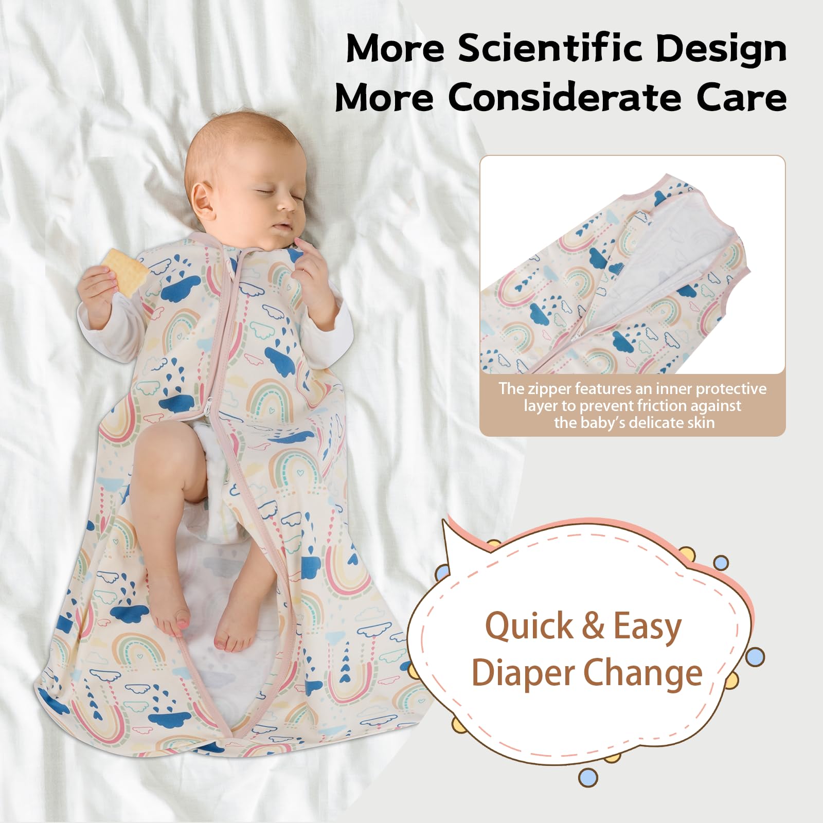 Wrrernsin sleep sack safety-lock zip prevents accidental opening