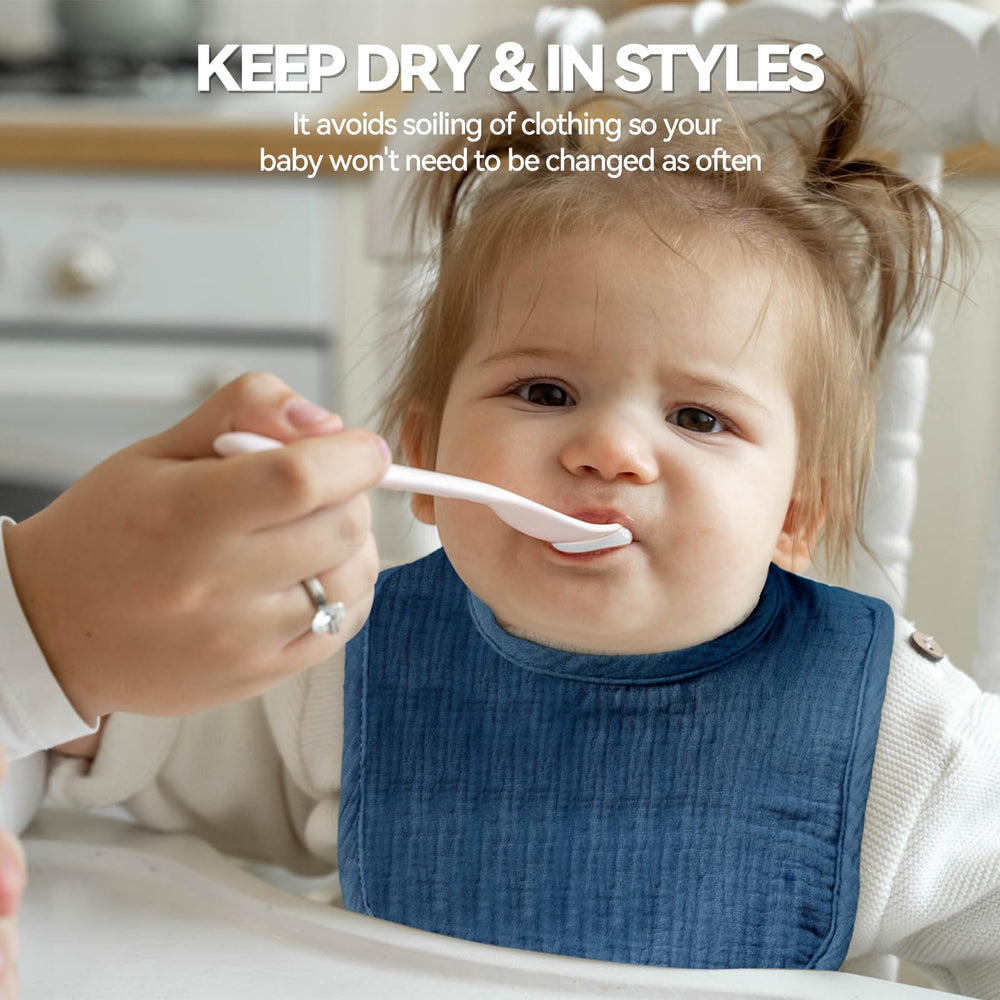 Wrrernsin muslin baby bib-easy-care-wash shows machine-washable convenience