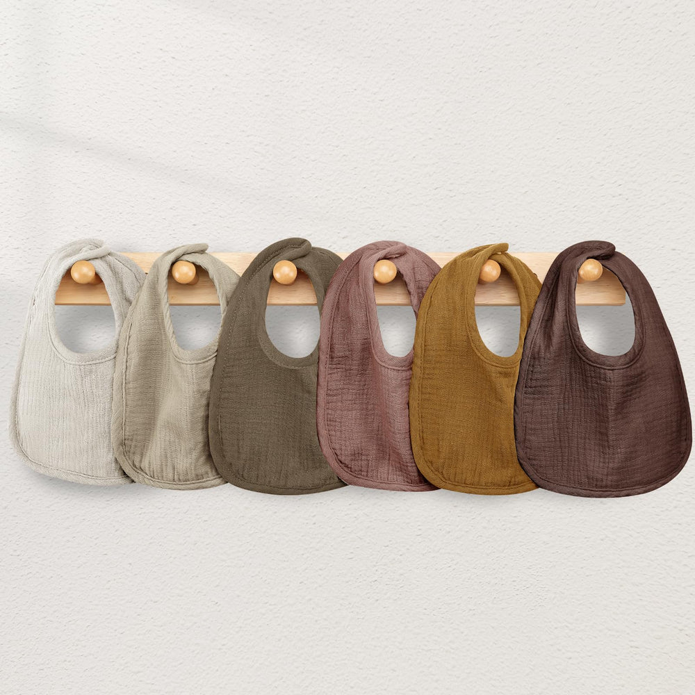 Wrrernsin Muslin Baby Bib six-color neutral set for coordinating outfits