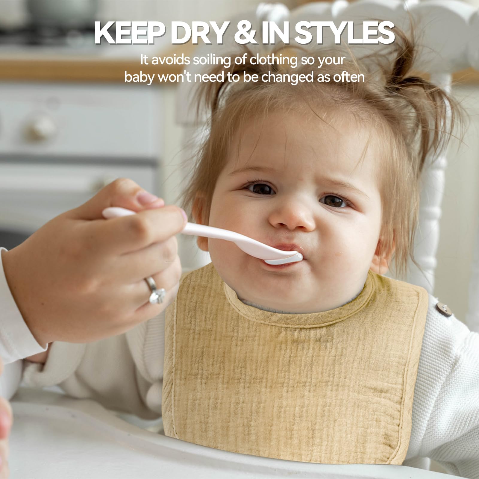 Wrrernsin Muslin Baby Bib travel-fold ready image suggests portability for on-the-go care.