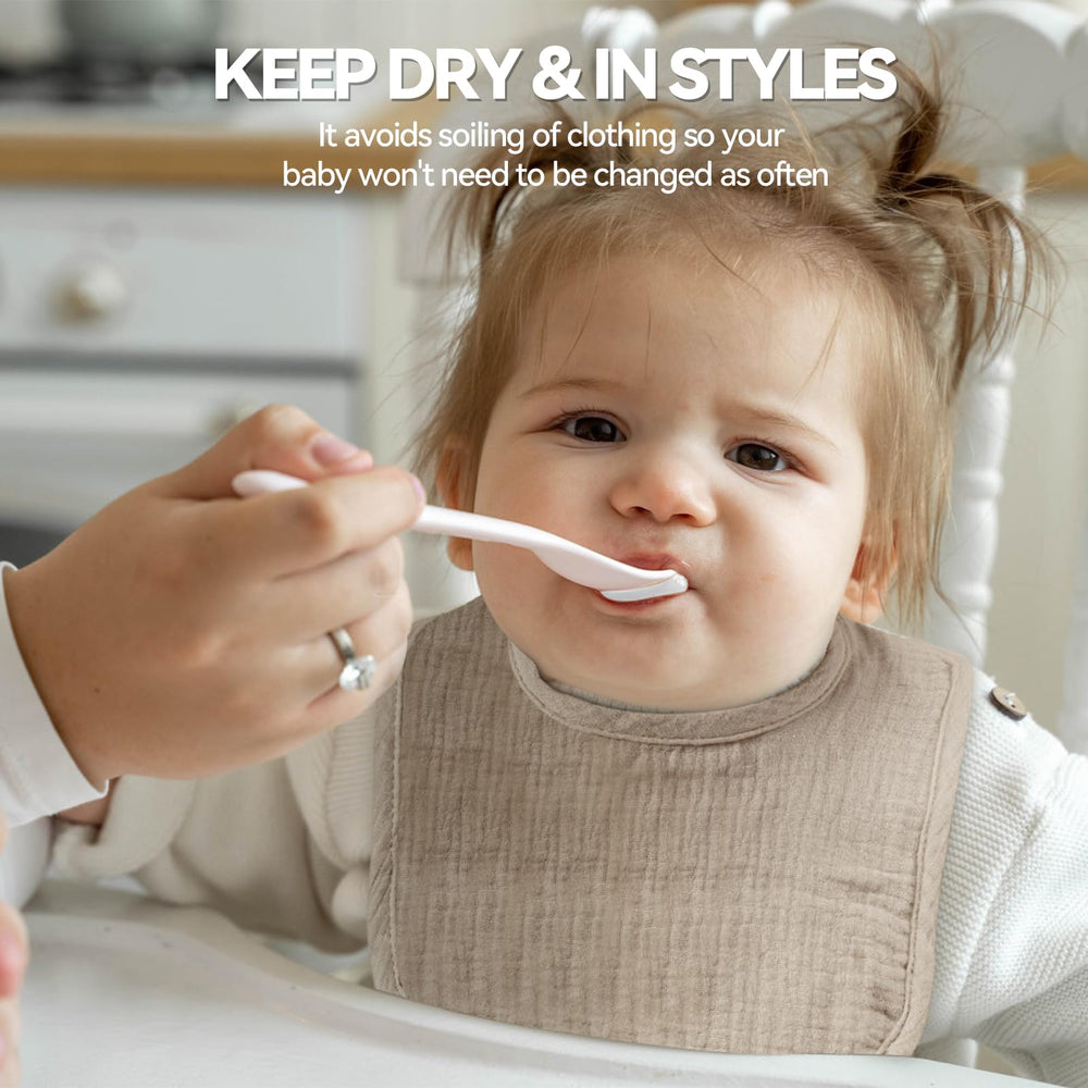 Wrrernsin Muslin Baby Bib machine-washable design for easy cleanup
