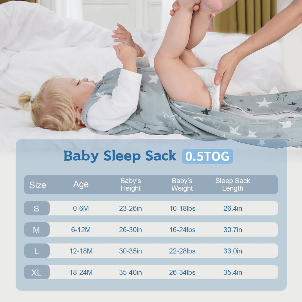 Wrrernsin sleep sack wide-bottom design offers leg room for movement