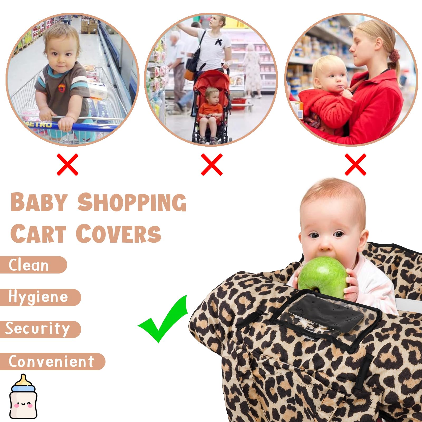 Wruzbxcn cart cover multiple pockets for organizing essentials.