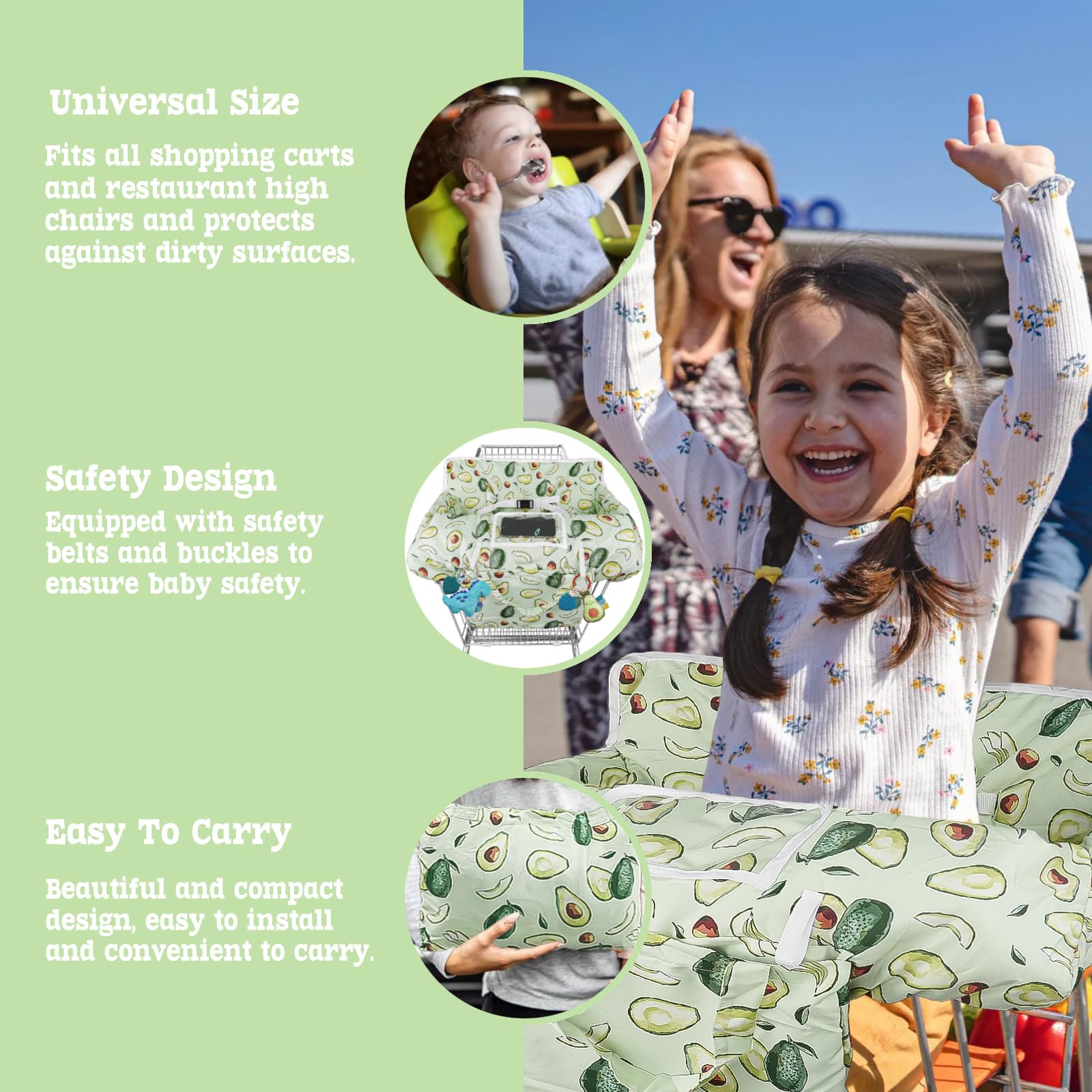 Wruzbxcn shopping-cart-cover dual-use high chair convenient for high chairs and carts