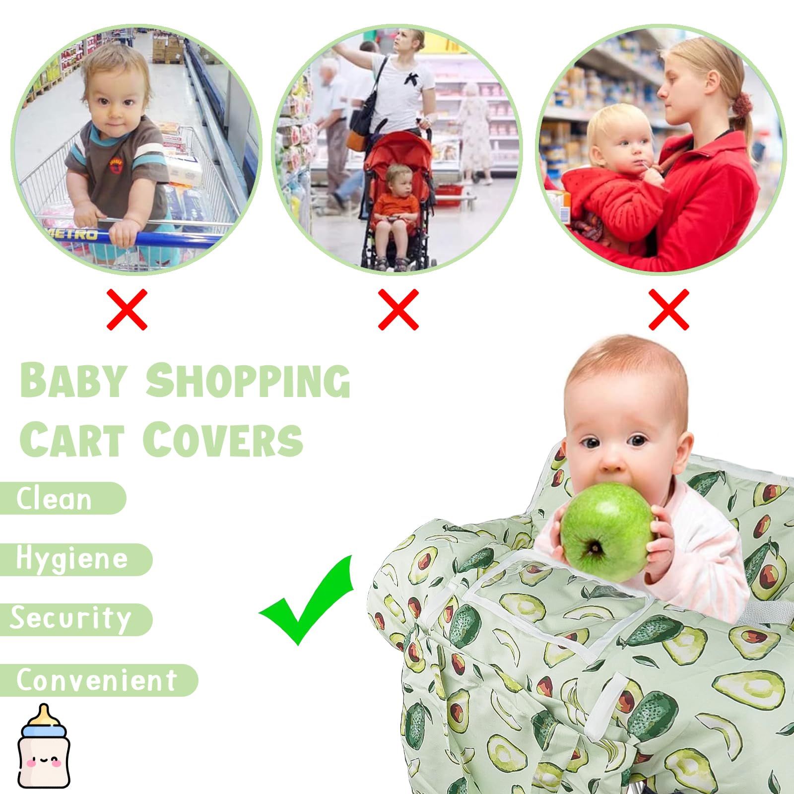 Wruzbxcn shopping-cart-cover non-slip-base stays in place during use
