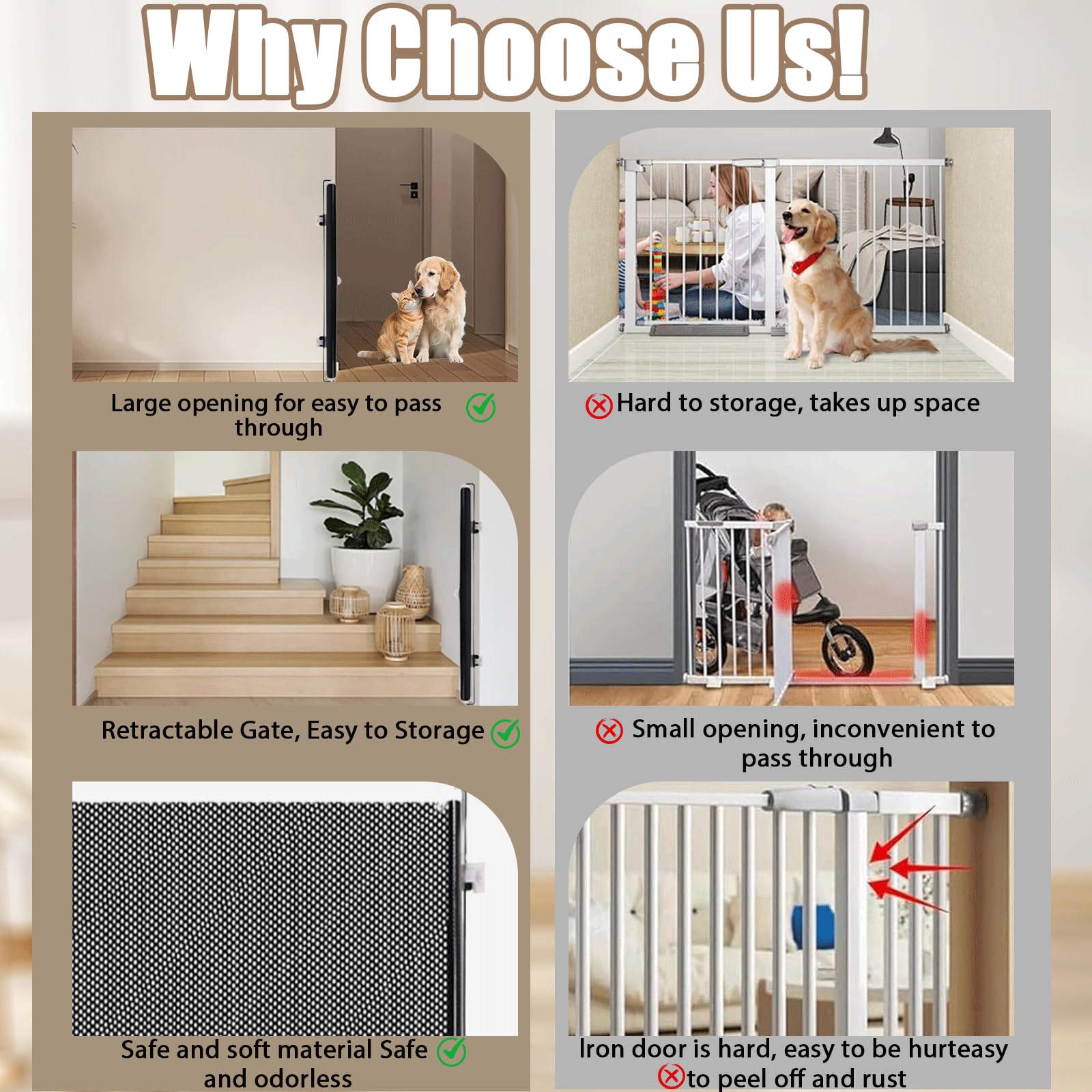 Wshxjzyay indoor outdoor pet gate protecting pets at home.