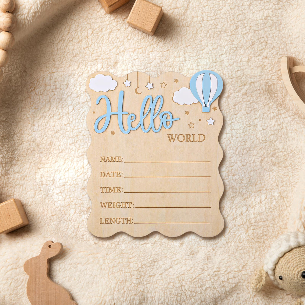 WSICSE Welcome Baby Sign showing white clouds for newborn photos.