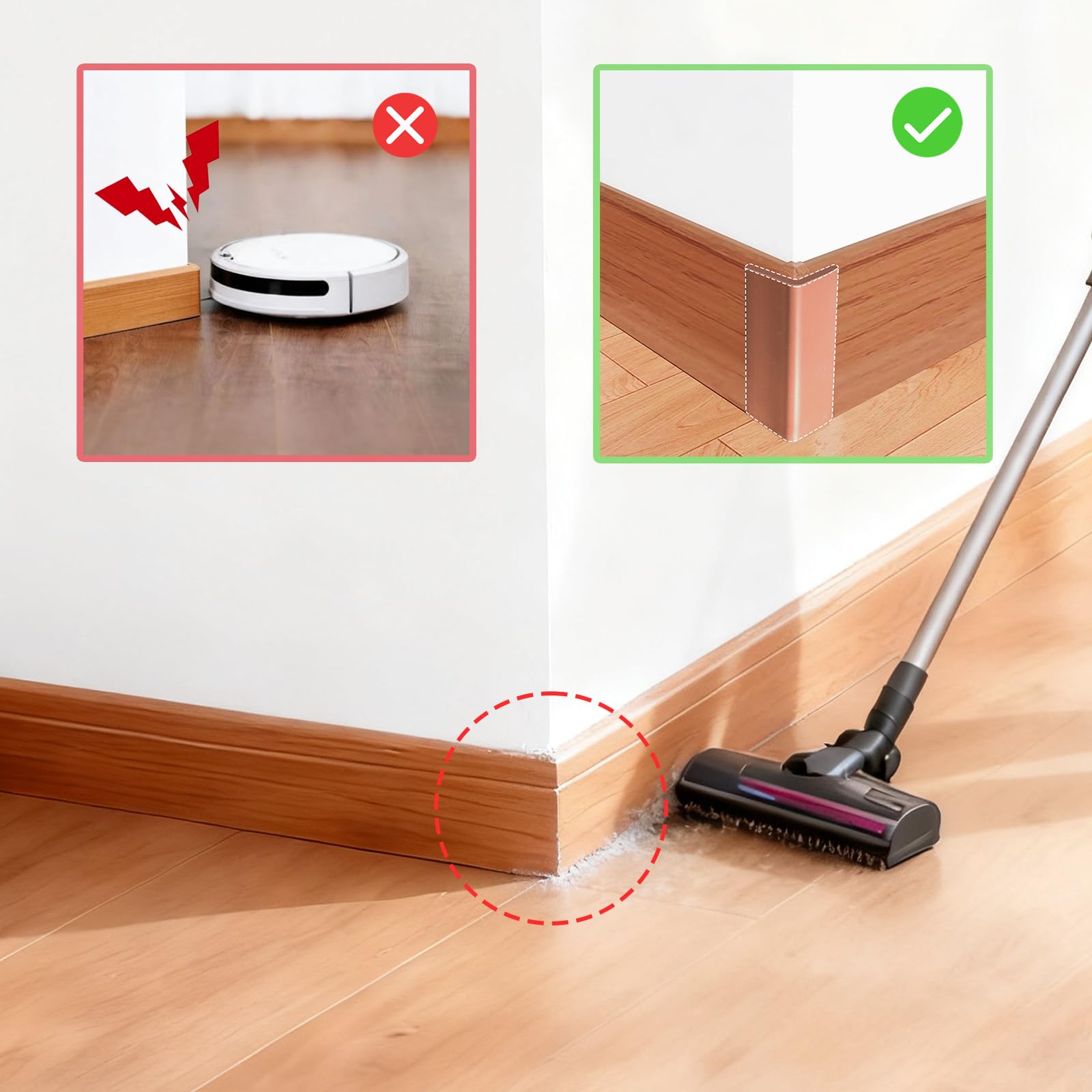 WSIWZAI brown rubber corner protector on wall corners guards against impacts.