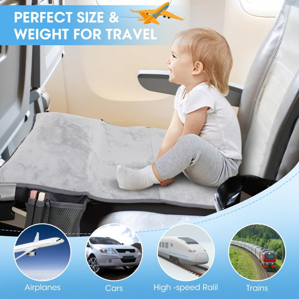 Wsoaam Toddler Travel Bed setup in cabin demonstrates quick chair-to-bed attachment.