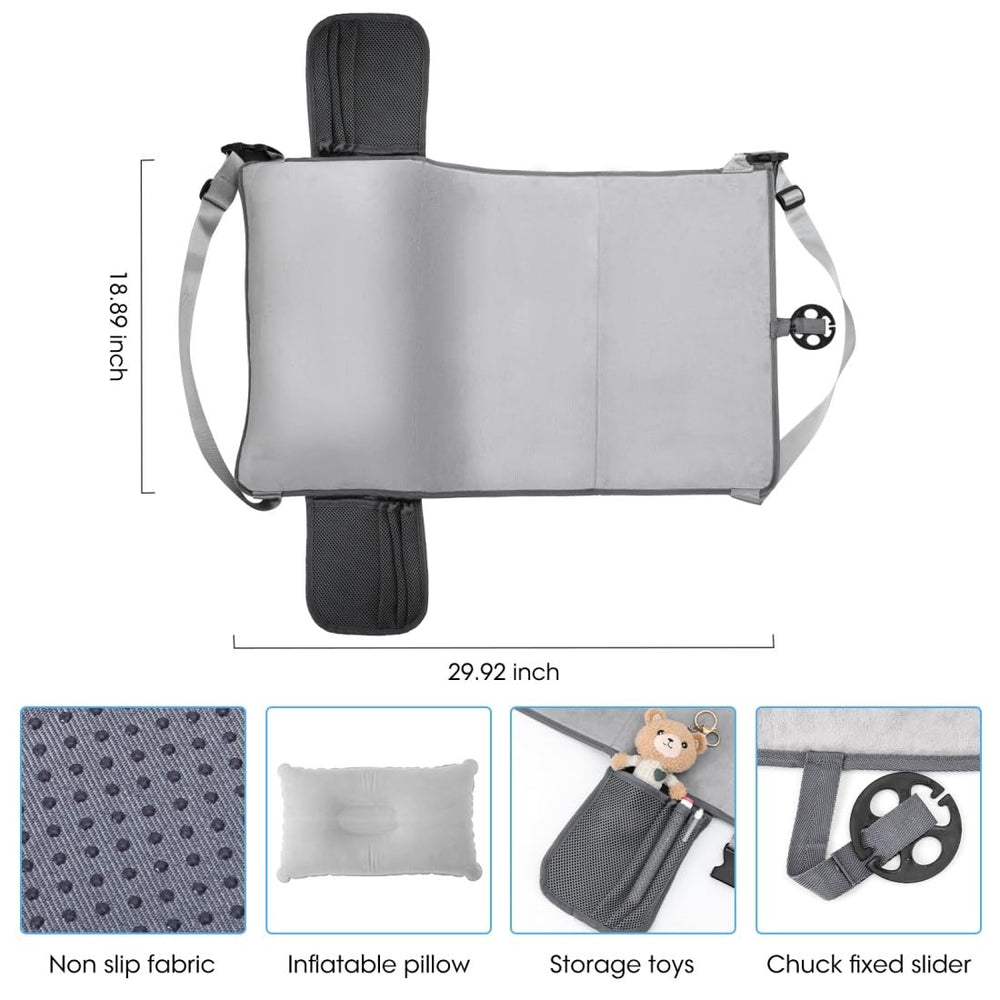 Wsoaam Toddler Travel Bed side view highlights anti-slip pads for safety.
