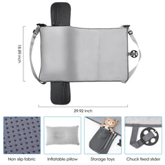 Wsoaam Toddler Travel Bed side view highlights anti-slip pads for safety.