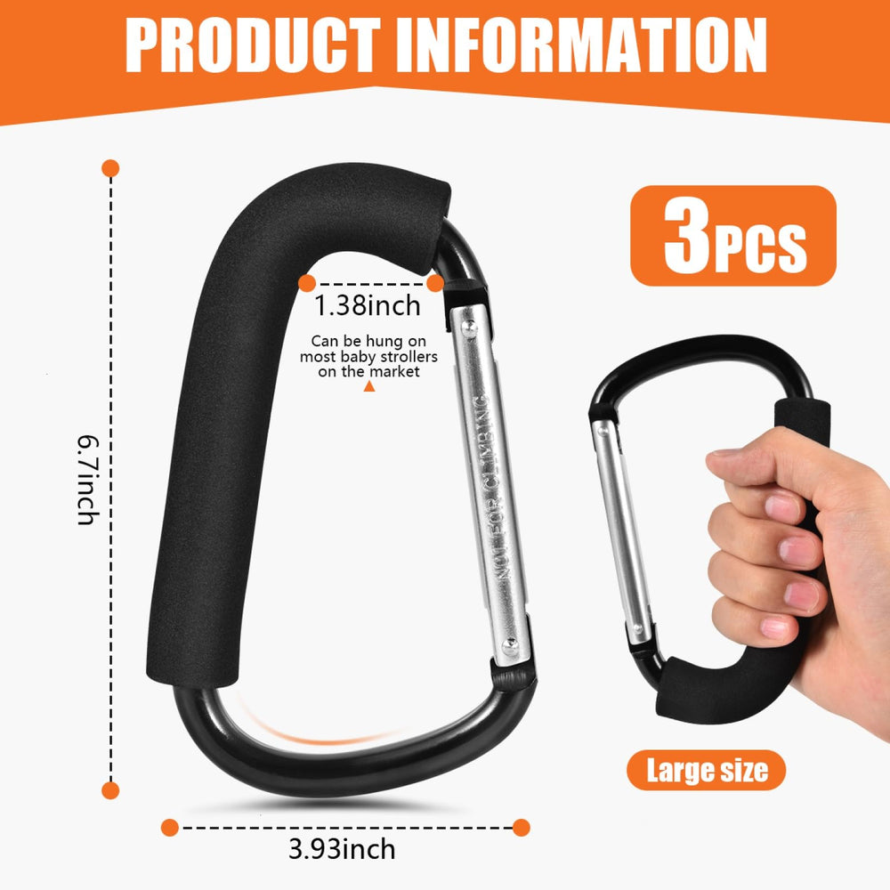 WSSROGY large carabiner close up highlights durable aluminum and foam grip