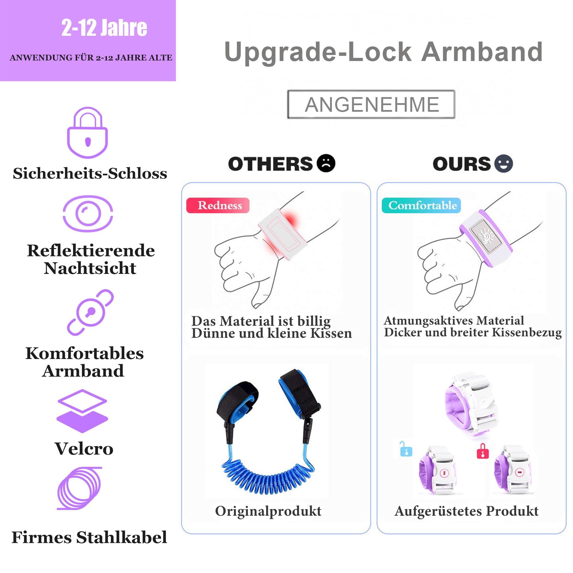 WSZCML anti-lost wrist link provides secure locking in crowds