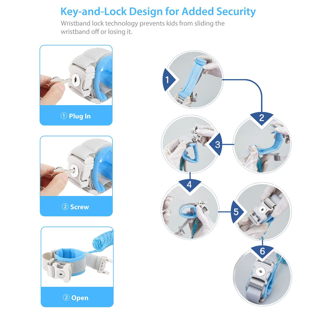 WSZCML Toddler Harness Blue connects to backpack or stroller for versatile use