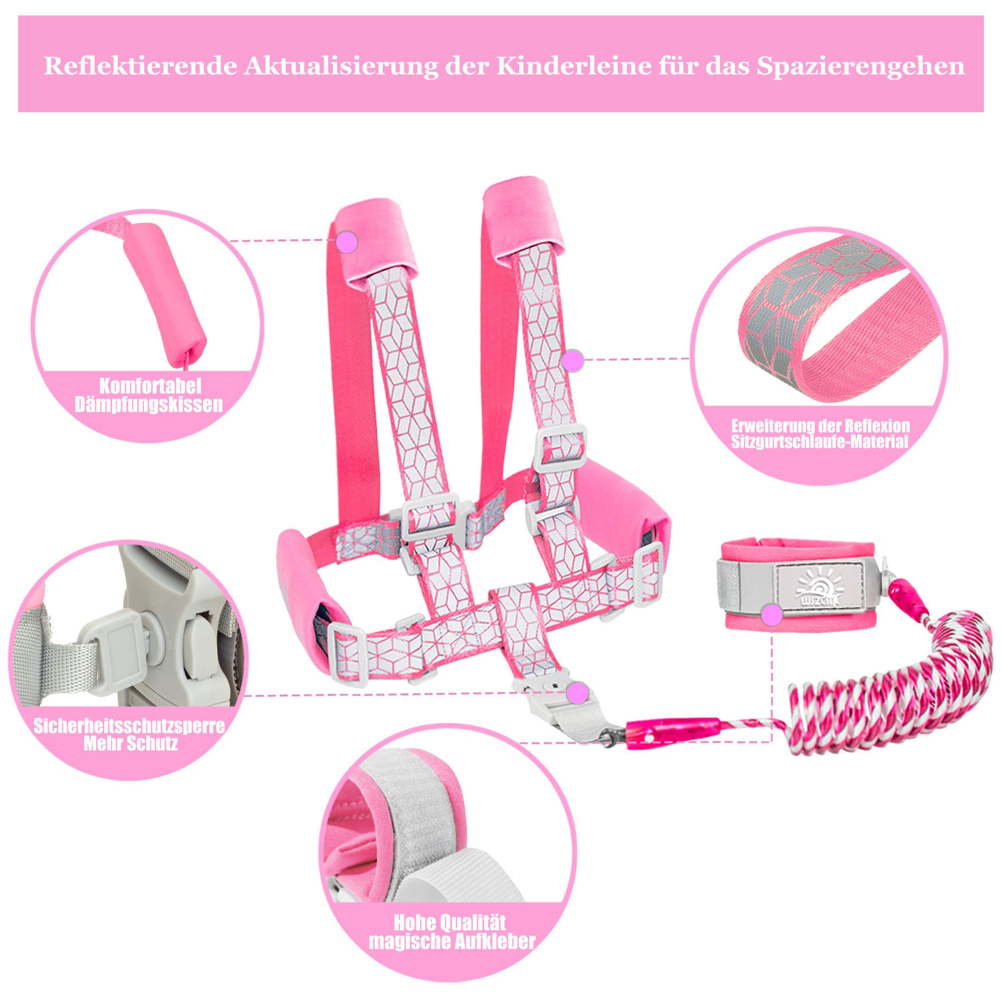 WSZCML Toddler Harness lock demonstrates child-safety lock preventing self-opening