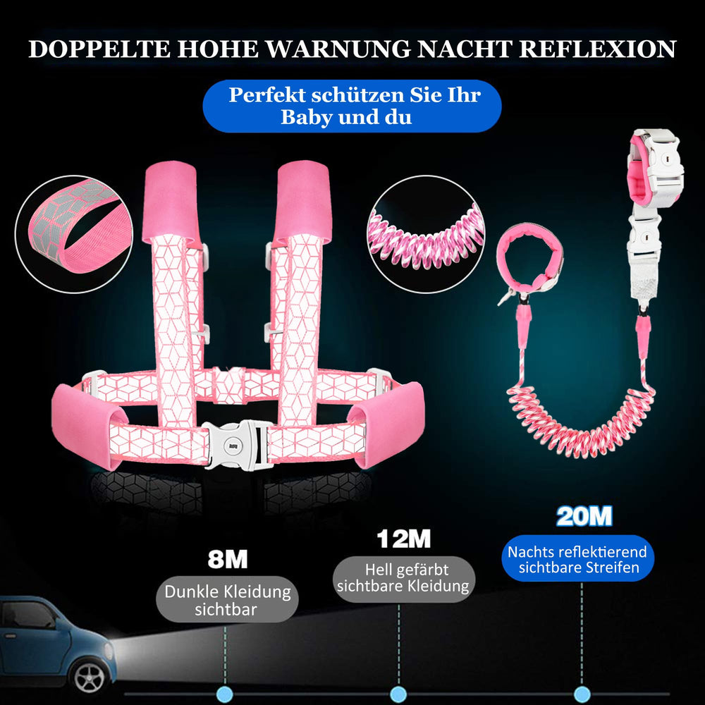 WSZCML Toddler Harness with reflective tape boosts visibility at night