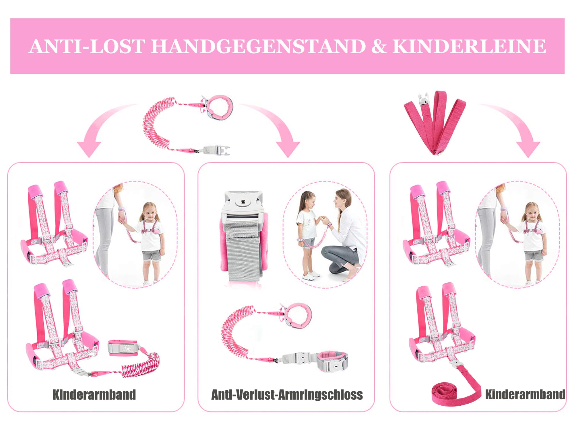 WSZCML Toddler Leash extended to 2m for safer exploration in crowded spaces
