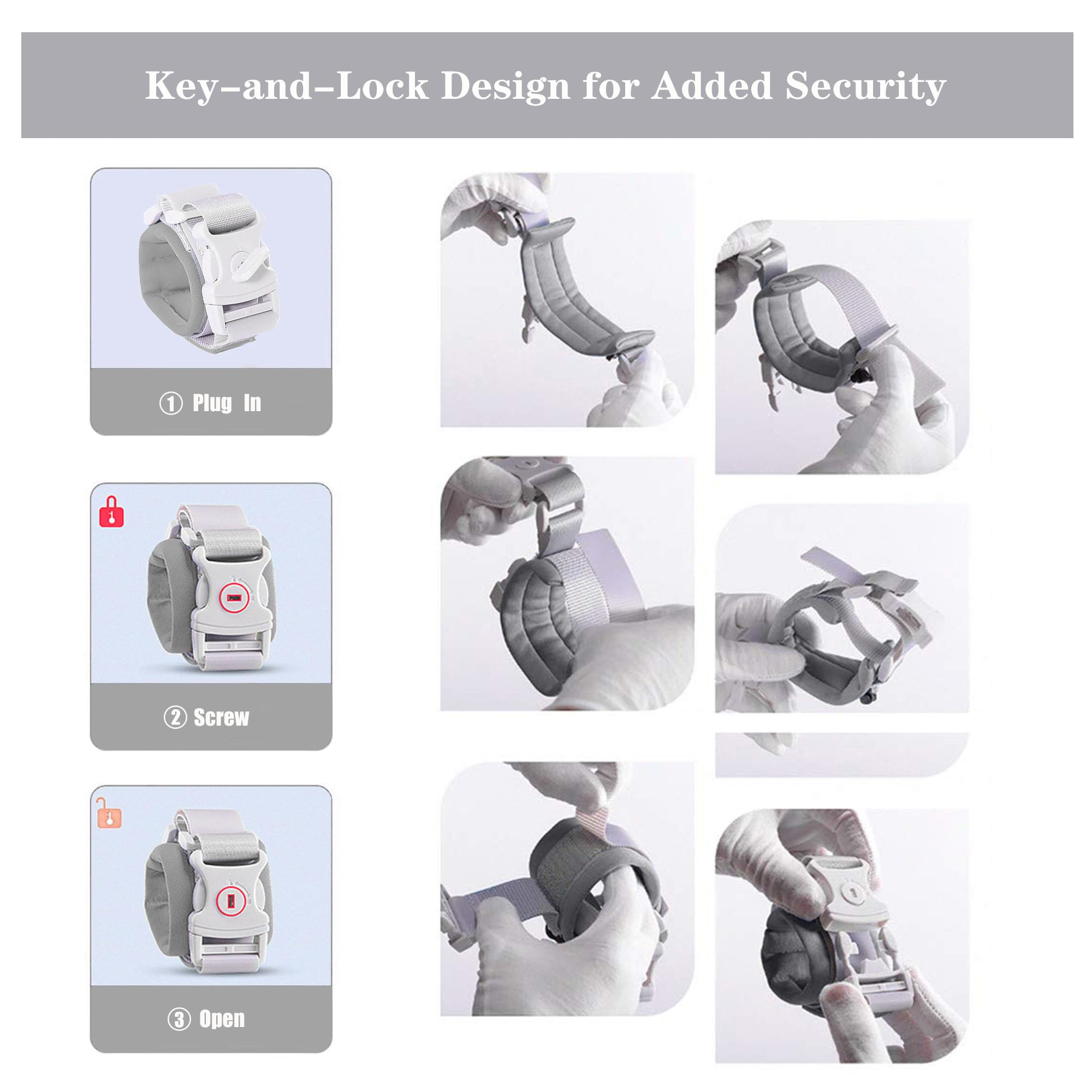 WSZCML toddler leash locking mechanism helps prevent self-opening in crowds.