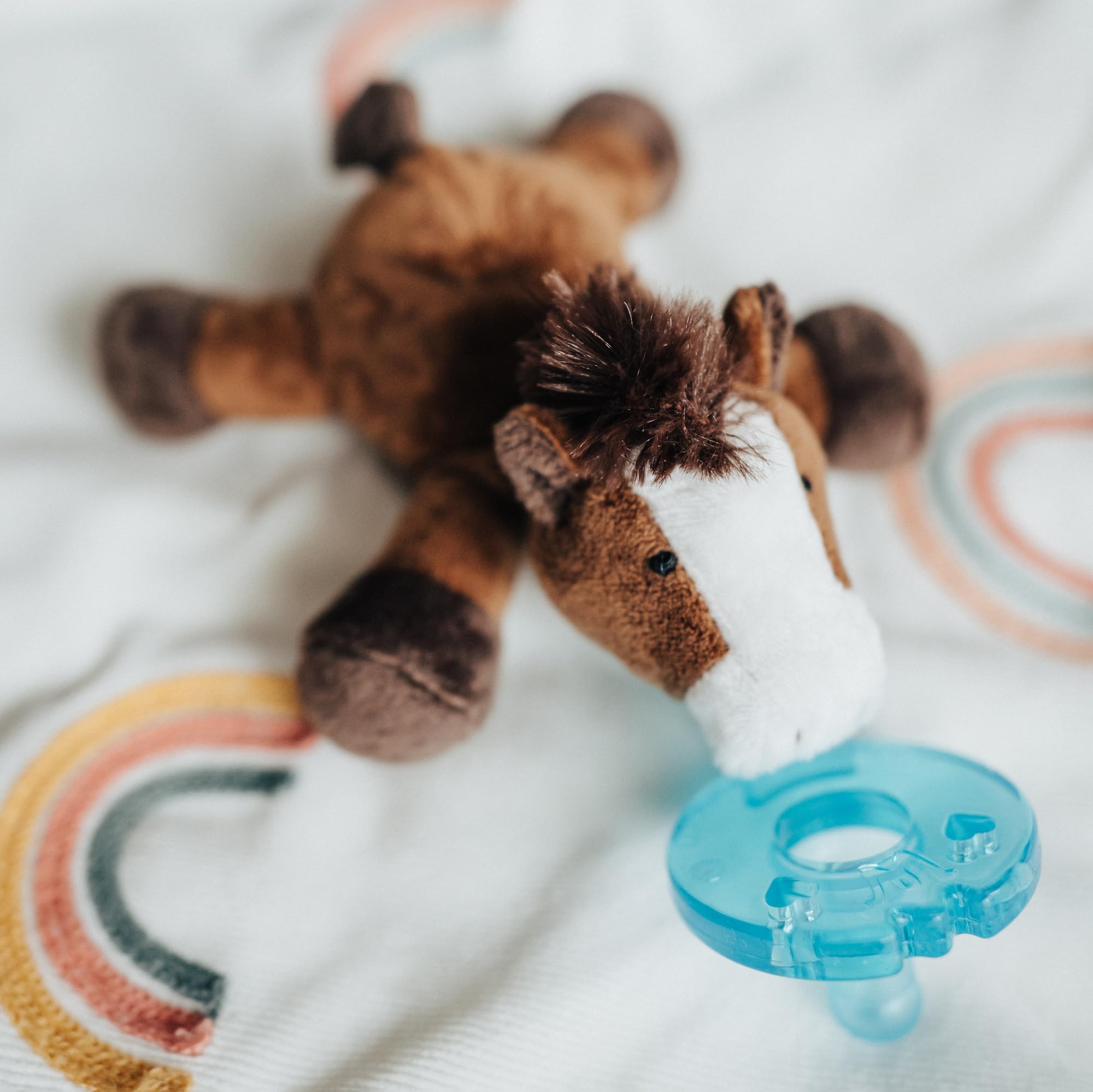 WubbaNub Horse pacifier in hospital distribution signals trusted newborn care.