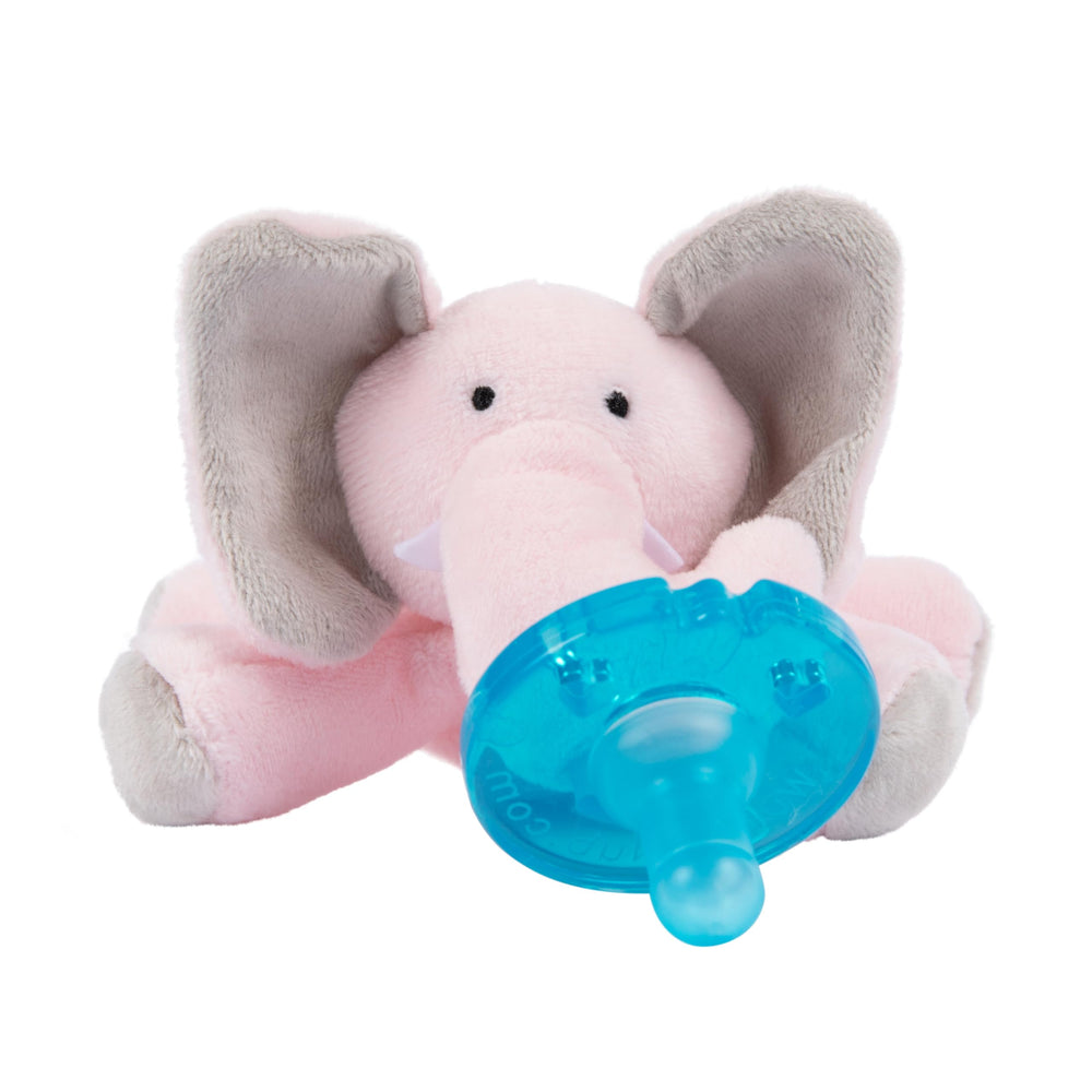 WubbaNub pink elephant closeup shows durable silicone finish